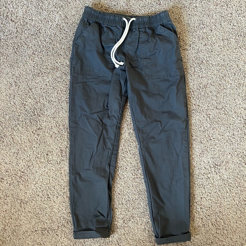 Pact Woven Twill Roll-Up Pant, Charcoal size Small